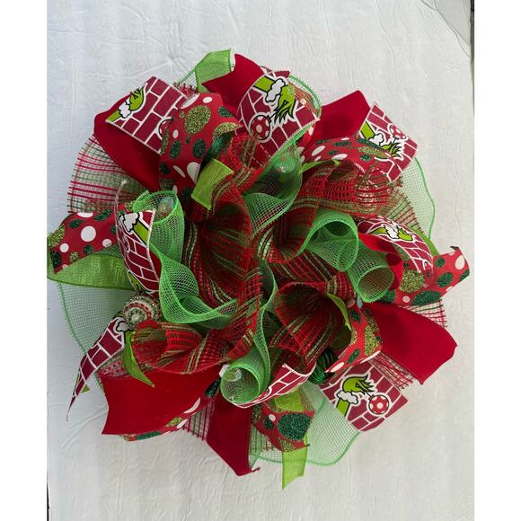 Green Monster Grinch Candle Holder Centerpiece, Candy Jar End Table Decor - Picture 2 of 10